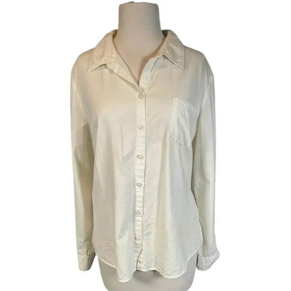 Croft & Borrow Off White Size XL 100% Cotton Used Button Down Button on Sleeve - Picture 1 of 14